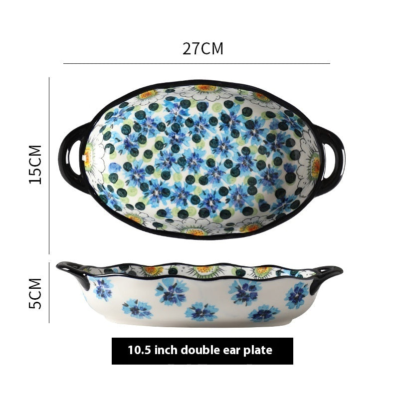 Hand-painted Ceramic Bowl Household Noodle Bowl Creative High-looking Bowls And Plates Tableware