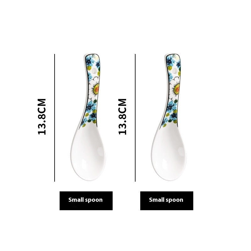 Hand-painted Ceramic Bowl Household Noodle Bowl Creative High-looking Bowls And Plates Tableware
