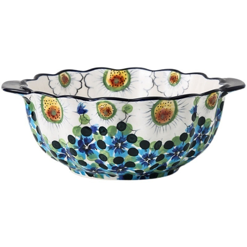 Hand-painted Ceramic Bowl Household Noodle Bowl Creative High-looking Bowls And Plates Tableware