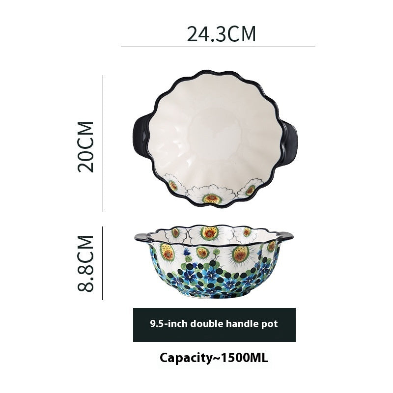 Hand-painted Ceramic Bowl Household Noodle Bowl Creative High-looking Bowls And Plates Tableware