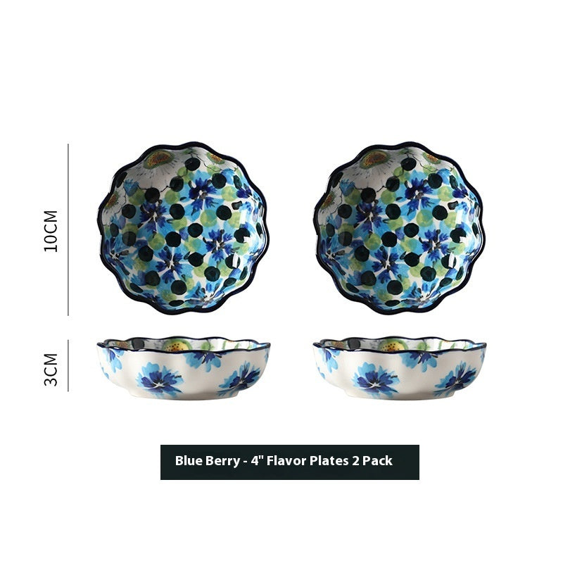 Hand-painted Ceramic Bowl Household Noodle Bowl Creative High-looking Bowls And Plates Tableware