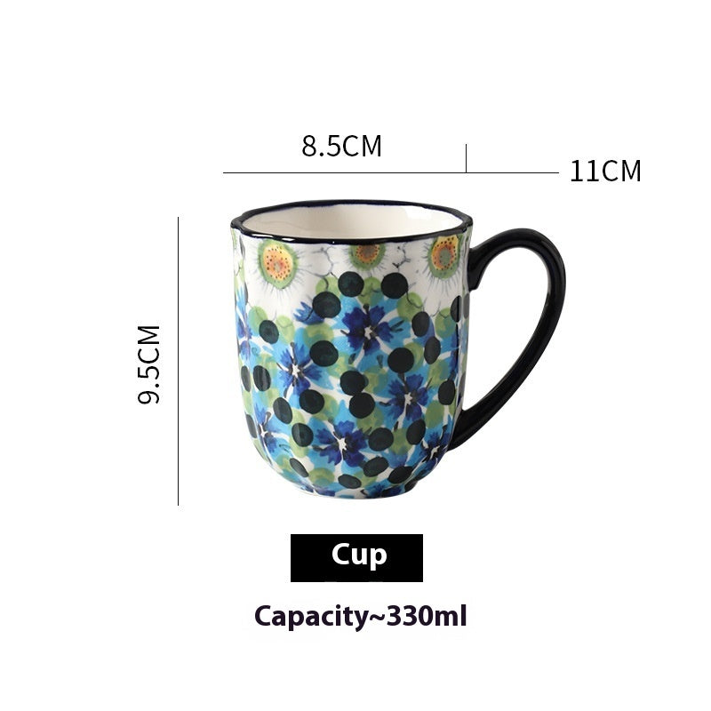 Hand-painted Ceramic Bowl Household Noodle Bowl Creative High-looking Bowls And Plates Tableware